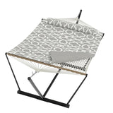 Garvee Double Hamac Avec Support Portable, Coussin Doux, Cordes D'Équilibre, Polyester Résistant, Stable Et Spacieux Pour Jardin, Plage, Camping - Gris