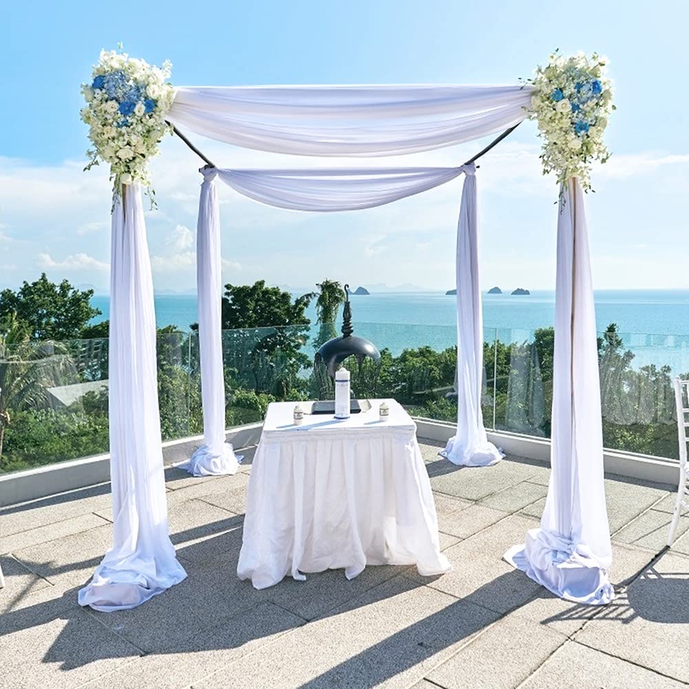 Tissu Garvee pour arche de mariage, drapé en mousseline extensible pour cérémonie et fête, 60 x 550 cm, élégant, brillant et doux.