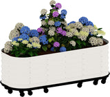 Garvee bac de jardin surélevé en métal sur roulettes avec réservoir d'eau auto-arrosage freins jardin terrasse balcon 195 × 60 × 50 cm beige - beige