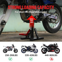 Support de levage hydraulique Garvee pour moto tout-terrain, capacité de 200 kg, hauteur réglable, acier, caoutchouc antidérapant, pour atelier et garage