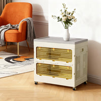 Boîte de rangement pliable Garvee 135 L avec couvercle et roulettes, idéale pour la chambre et le bureau. Robuste, empilable et facile à déplacer. Couleur : grise.