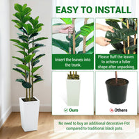 Arbre artificiel d'intérieur Garvee de 1,8 m (6 pi) réaliste, sans entretien, polyvalent et durable, vert