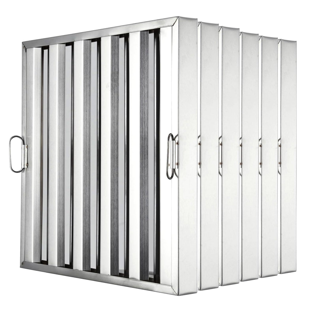 Filtres de hotte commerciale Garvee 19,5 x 24,5 pouces, acier inoxydable 430, déflecteur à 5 rainures, pour cuisines de restaurant, ignifugés