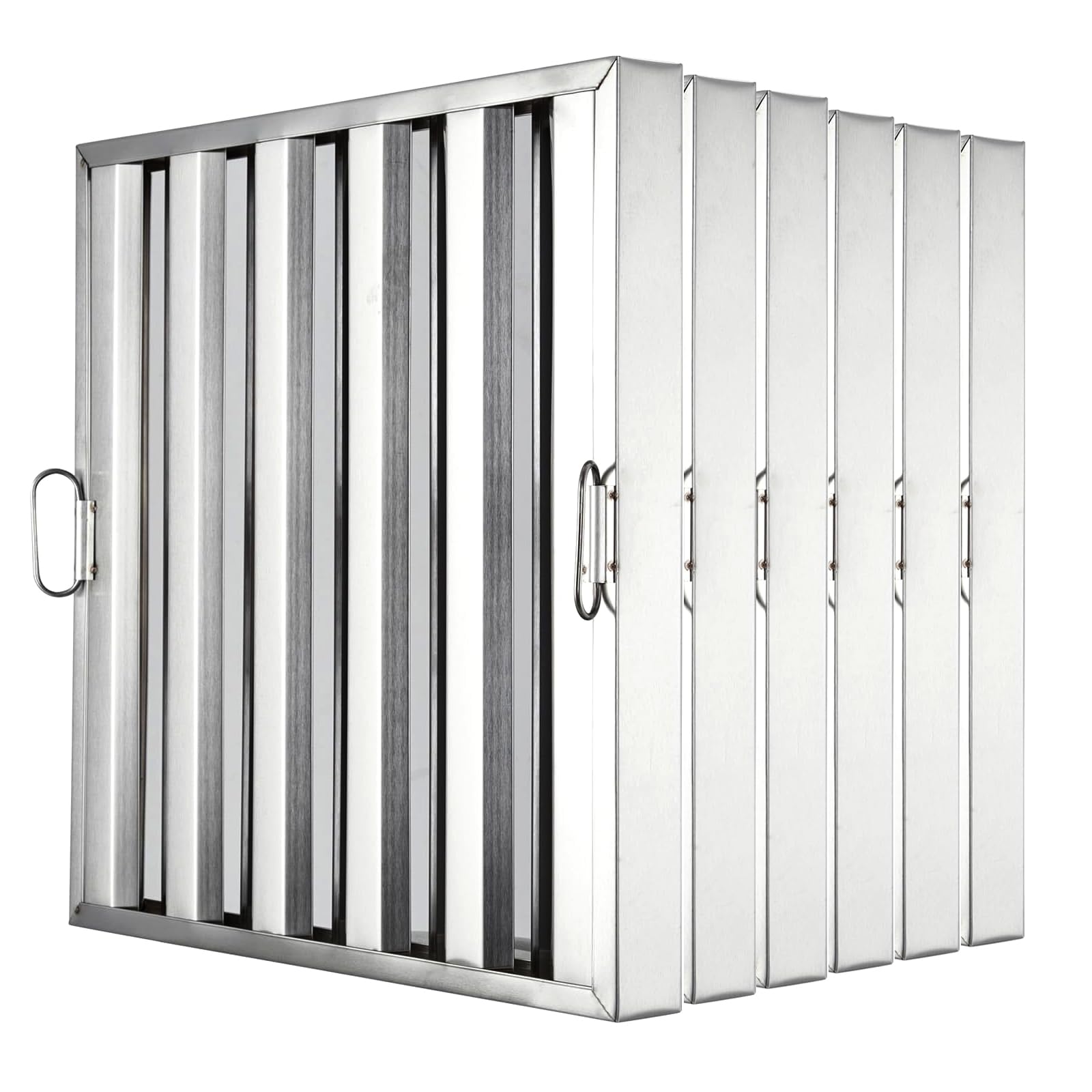 Filtres de hotte commerciale Garvee 19,5 x 24,5 pouces, acier inoxydable 430, déflecteur à 5 rainures, pour cuisines de restaurant, ignifugés