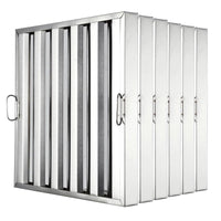 Filtres de hotte commerciale Garvee 19,5 x 24,5 pouces, acier inoxydable 430, déflecteur à 5 rainures, pour cuisines de restaurant, ignifugés