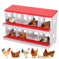 Garvee pondoir pour poules à 8 compartiments en acier galvanisé, résistant à la rouille, durable et ventilé, collecte des œufs facile, idéal pour poulailler