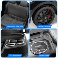 Voiture électrique pour enfants Garvee Schwarz Land Rover 12V, 2 places avec télécommande – Pour les enfants de 3 à 8 ans