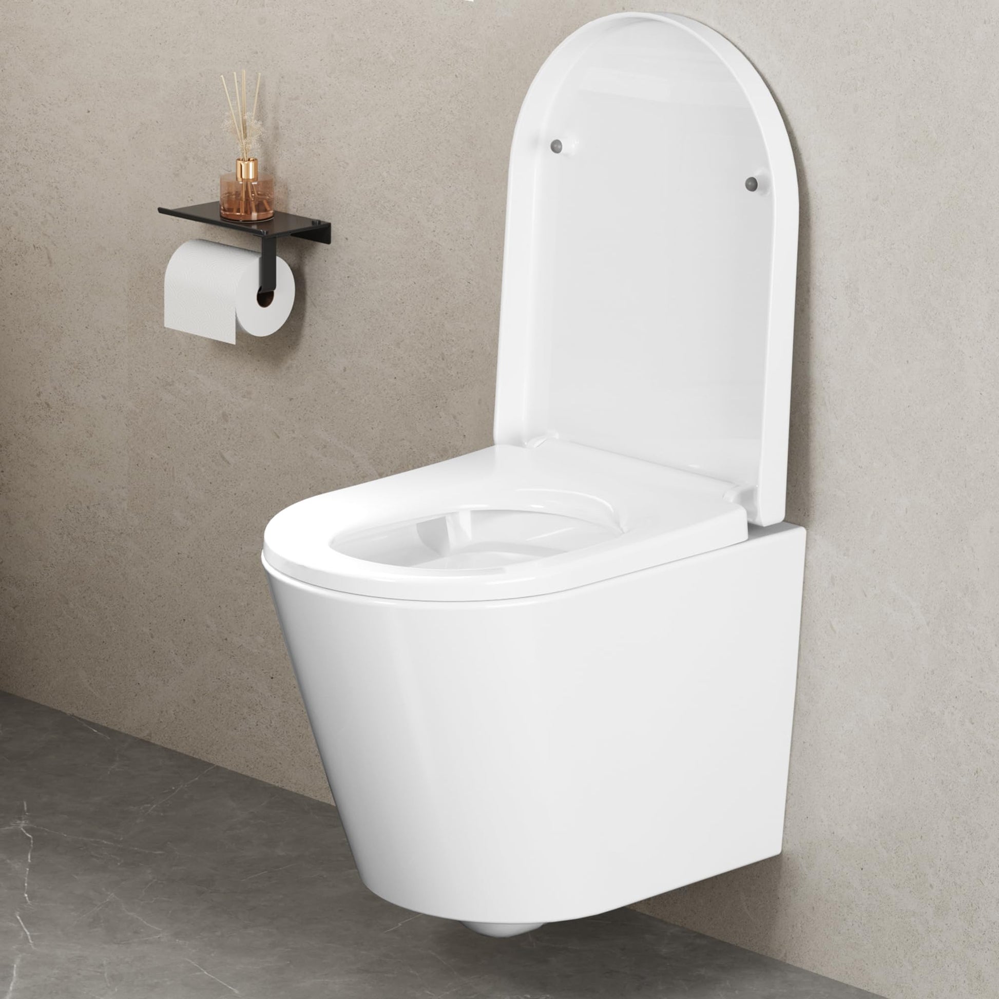 Garvee Abattant WC Duroplast blanc avec fermeture douce automatique et déclipsage rapide, siège de toilette moderne pour salle de bain