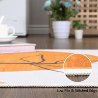 Tapis Garvee en polyester imitation cachemire, lavable, antidérapant, motif moderne, 160 x 230 cm, orange