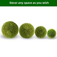 Ensemble de boules de buis artificiel Garvee, 50 cm (19,7 pouces), résistant aux UV, sans entretien, en polyéthylène, décoration suspendue, intérieur et extérieur, vert