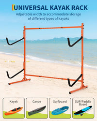 Support de rangement pour kayak Garvee, en acier robuste, réglable, antidérapant, à 2 niveaux, pour une utilisation intérieure et extérieure, résistant aux intempéries