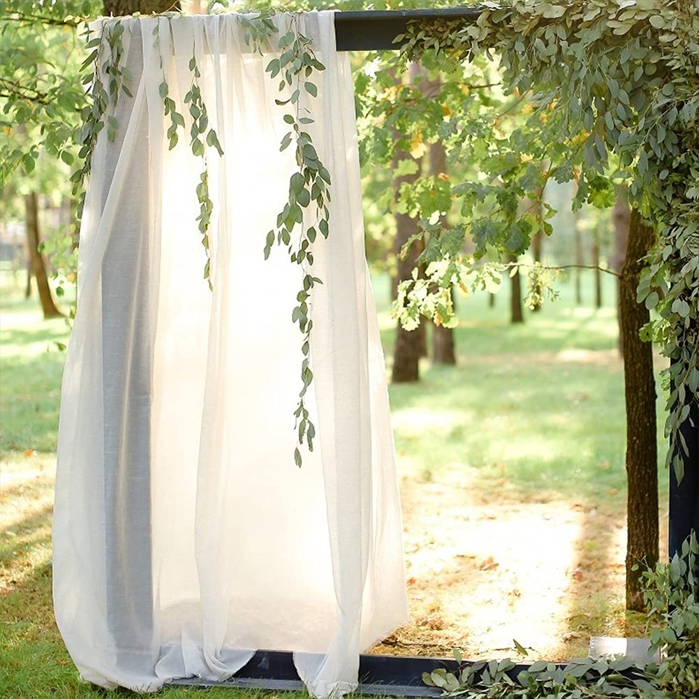 Arche de mariage Garvee en mousseline de soie de haute qualité, drapée en tulle doux, 60 x 550 cm, blanche, pour mariages et fêtes