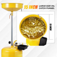 Conteneur de collecte d'huile usée portable Garvee de 8 gallons avec entonnoir réglable pour atelier, en acier, avec roues, noir