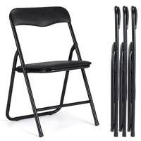 Ensemble table et chaises pliantes pour enfants Garvee avec structure en métal, rembourrées, stables, sûres, peu encombrantes, noires, pour manger et jouer