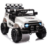 Garvee Voiture Électrique pour Enfants 12 V, Jeep Tout-Terrain Blanc, 4 Roues Motrices, Télécommande 2,4 GHz, Éclairage LED et Musique, 3 à 8 Ans - Blanc