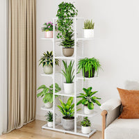 Support à plantes Garvee à 5 niveaux en métal avec pieds réglables, étanche, format d'angle pour salon et jardin, gain de place, multifonctionnel