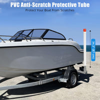 Balai de guidage réglable Garvee pour remorque de bateau, 101,6 cm (40 pouces), avec feux LED, acier galvanisé antirouille, pour bateaux de ski nautique, de pêche et de voile, montage flexible, protection PVC, 116,8 cm (46 pouces), noir