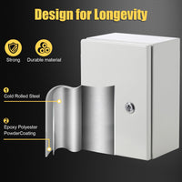 Boîtier en acier Garvee Nema 12 x 8 x 6 pouces, étanche à l'eau et à la poussière Nema 4X IP66, acier laminé à froid, pour une utilisation intérieure et extérieure, gris