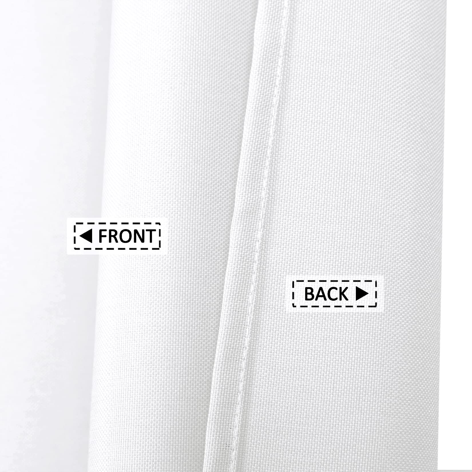 Rideau de douche Garvee en lin 240 g/m², résistant, déperlant et lavable, avec crochets, blanc, 238 x 200 cm, style hôtel, durable