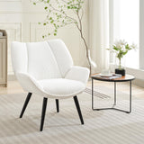Garvee Lounge-Sessel en Cord avec Flügellehne pour Salon, Confort Ergonomique, Métal et Bois, Charge 130kg, Facile à Monter, Couleur Neutre - 