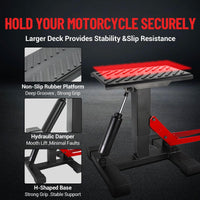 Support de levage hydraulique Garvee pour moto tout-terrain, capacité de 200 kg, hauteur réglable, acier, caoutchouc antidérapant, pour atelier et garage