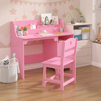 Bureau enfant Garvee avec chaise, en bois, ergonomique et stable, pour chambre/bureau d'enfant, 3-12 ans