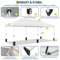 Garvee Tonnelle pliante 3x6 m avec 6 parois amovibles, Oxford 420D imperméable, hauteur réglable, stable avec sacs de sable pour fêtes et événements, bleu