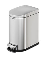 Garvee poubelle de salle de bain 6 L en acier inoxydable, argent, couvercle à fermeture douce, format compact, pour chambre - Argent