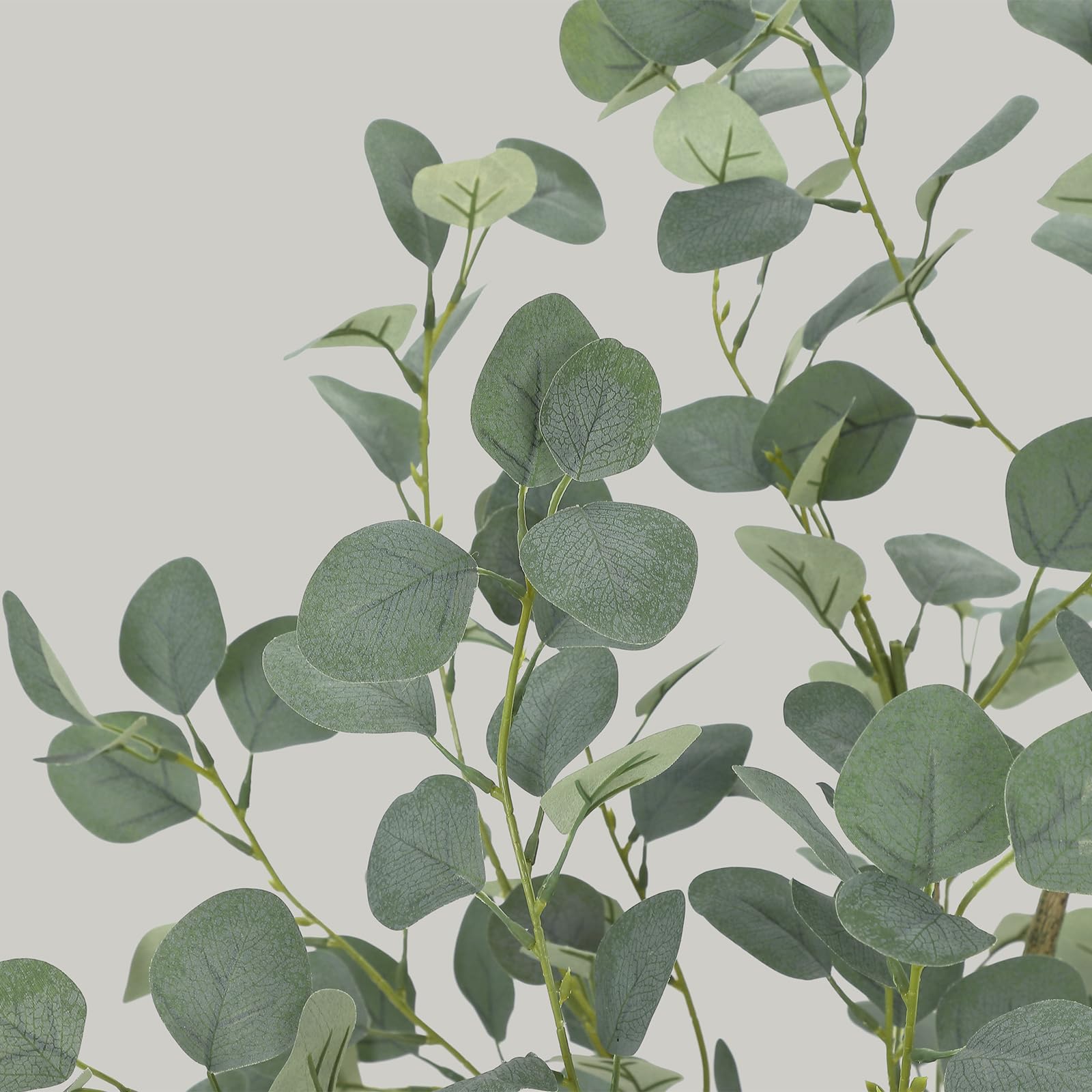 Eucalyptus artificiel Garvee de 120 cm avec branches ajustables et pot en PP sécurisé pour la décoration intérieure/extérieure (vert)