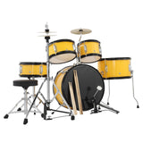 Garvee Batterie 5 pièces pour enfants avec grosse caisse et charleston, 74 cm (73,7 cm), jaune - Jaune