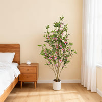 Garvee Lot de 2 arbres artificiels de 1,20 m (4 pi) réalistes, sans entretien, pour une utilisation intérieure et extérieure, verts et polyvalents
