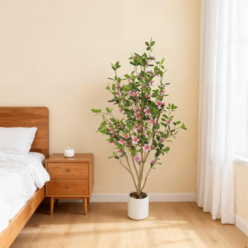 Garvee Lot de 2 arbres artificiels de 1,20 m (4 pi) réalistes, sans entretien, pour une utilisation intérieure et extérieure, verts et polyvalents
