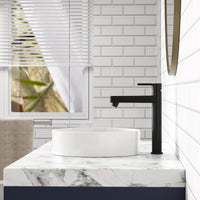 Lavabo rond Garvee 45,7 x 45,7 cm en céramique blanche moderne émaillée résistante aux rayures pour salle de bain et bar