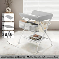 Table à langer pliante mobile Garvee avec panier de rangement pour nouveau-nés et jeunes enfants, 60 x 80 x 103 cm, PVC imperméable