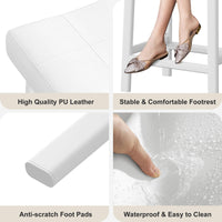Garvee Lot de 2 tabourets de bar selle 61 cm, sans dossier, assise rembourrée incurvée, pieds métal et repose-pieds, pour îlot de cuisine ou bar, blanc