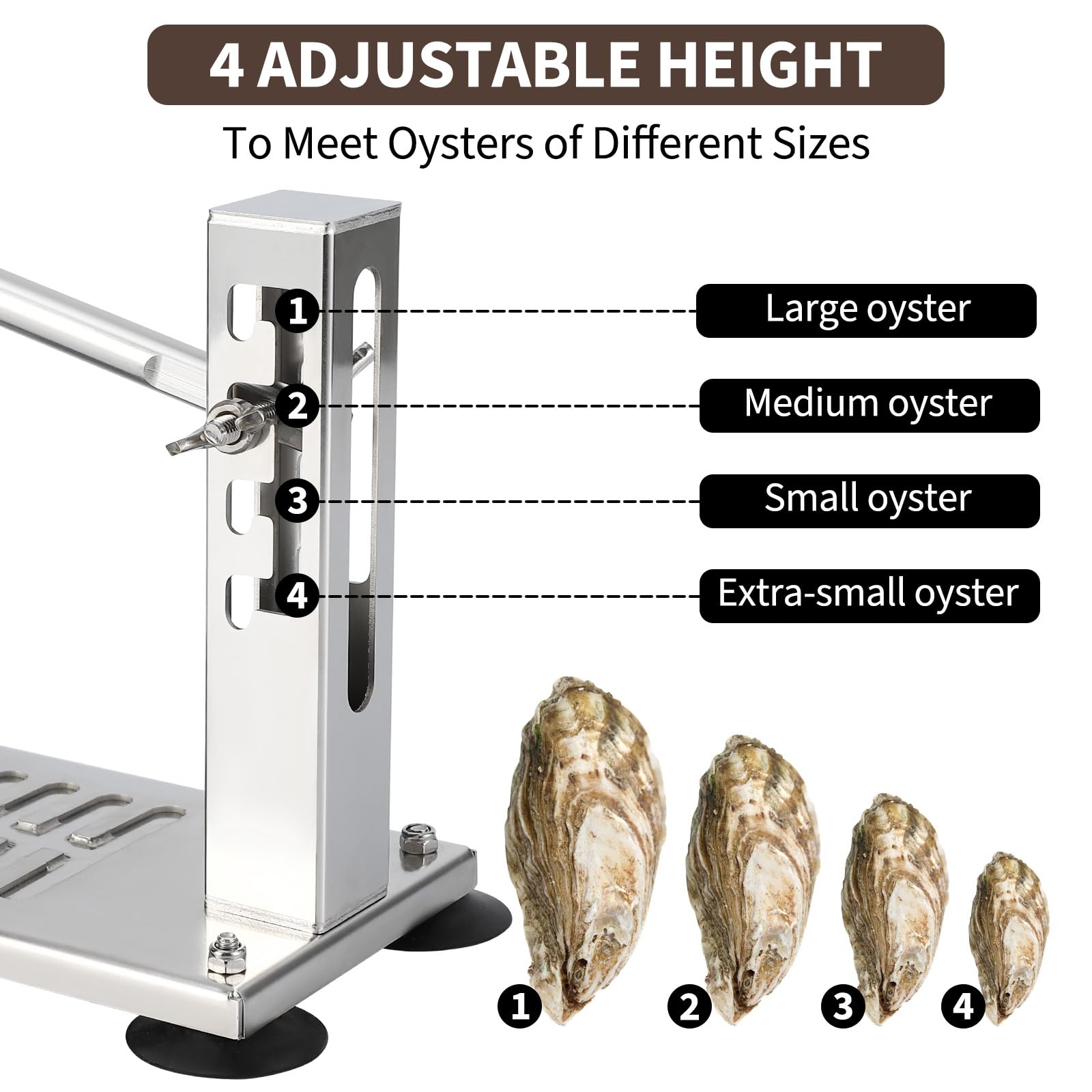 Couteau à huîtres Garvee, ouvre-huîtres professionnel en acier inoxydable, réglable, argenté, idéal pour les restaurants et la maison.