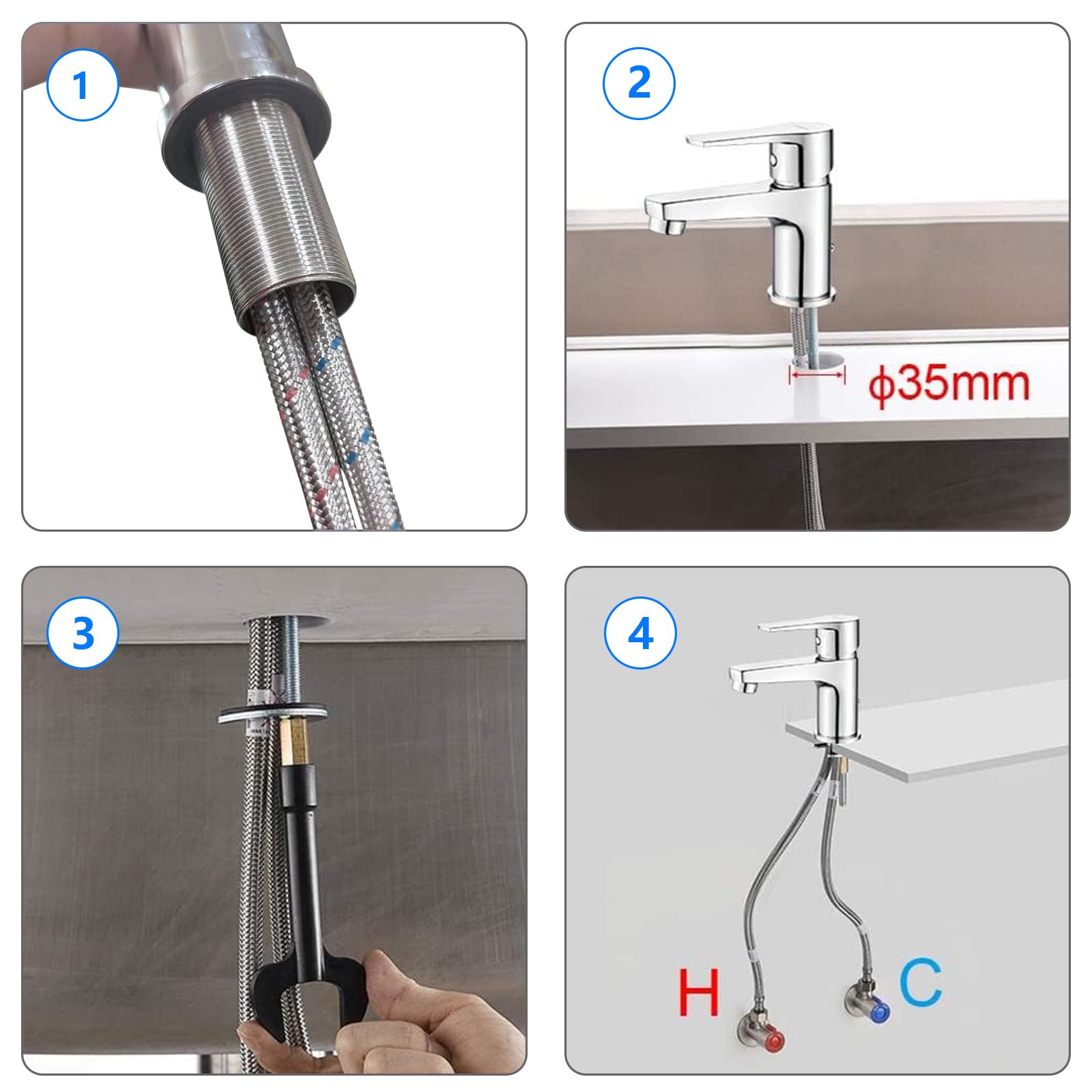 Mitigeur de salle de bain Garvee, hauteur de bec 128 mm, finition chromée, économie d'eau pour salles de bain modernes et toilettes invités