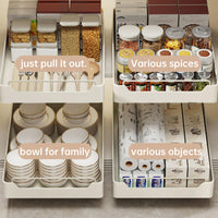 Garvee, tiroir pliable et extensible, organisateur de rangement sous, meuble modulable pour placards de cuisine, 43 × 25 × 18 cm, métal, installation sans perçage, blanc