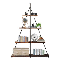 Étagère échelle à 4 niveaux Garvee, motif voilier, bois robuste, imperméable, pour salon et bureau, blanche, gain de place