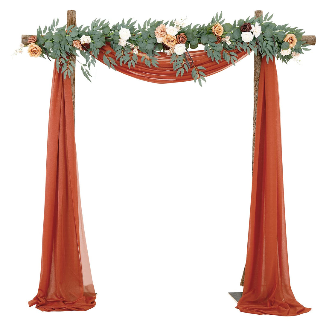 Arche de mariage Garvee, rideau en tulle drapé en mousseline 70x550cm, couleur caramel, décoration de mariage