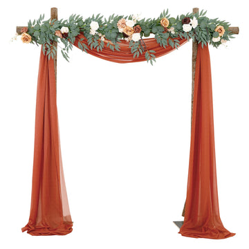 Arche de mariage Garvee, rideau en tulle drapé en mousseline 70x550cm, couleur caramel, décoration de mariage