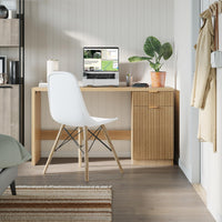 Bureau de direction Garvee 60" avec rangement, bureau moderne pour bureau à domicile, MDF de 1,18" (3 cm), chêne naturel, salon et bureau