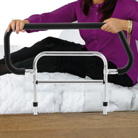 Garvee Aide au lit pour personnes âgées avec barrière de sécurité en acier au carbone, 74,5 × 56 × 49,5 cm, Noir