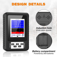Compteur Geiger Garvee XR1-B, dosimètre portable et précis pour le laboratoire et le terrain, noir.