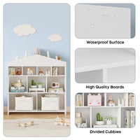 Étagère de rangement pour jouets Garvee, 9 compartiments, bibliothèque pour enfants, bois blanc, 103,5 cm, robuste, polyvalente, pour salle de jeux