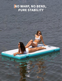 Garvee Plateforme Flottante Gonflable 244 x 183 cm avec Échelle Souple, Surface Antidérapante en PVC Résistant, pour Piscine et Plage