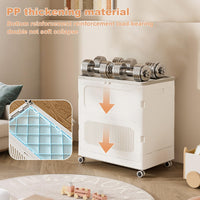 Panier à linge Garvee grand format 123 L avec couvercle et roulettes, pliable, en plastique PP résistant, pour la maison et la buanderie, 64 cm (L) x 40 cm (l) x 63 cm (H)