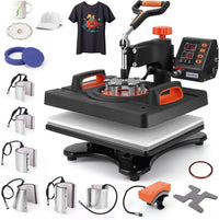 Garvee Presse à chaud 11-en-1 30,5x38,1cm, double tube chauffant, contrôle numérique, plateau PTFE pour T-shirts, tasses et casquettes