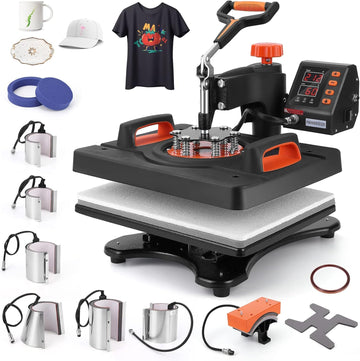 Garvee Presse à chaud 11-en-1 30,5x38,1cm, double tube chauffant, contrôle numérique, plateau PTFE pour T-shirts, tasses et casquettes