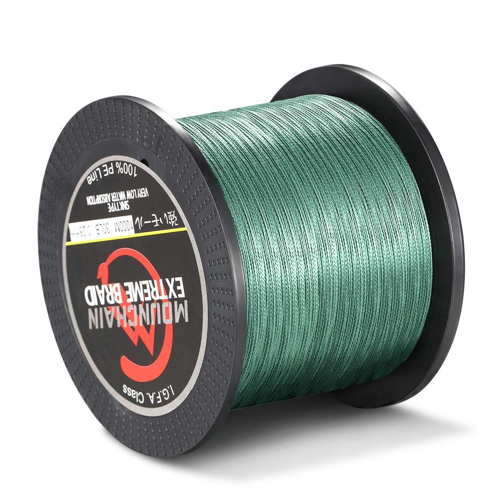 Ligne de pêche tressée Garvee OUNCHAIN, 4 brins, 1000 m, vert foncé, 0,28 mm, 30 lb, pour la pêche